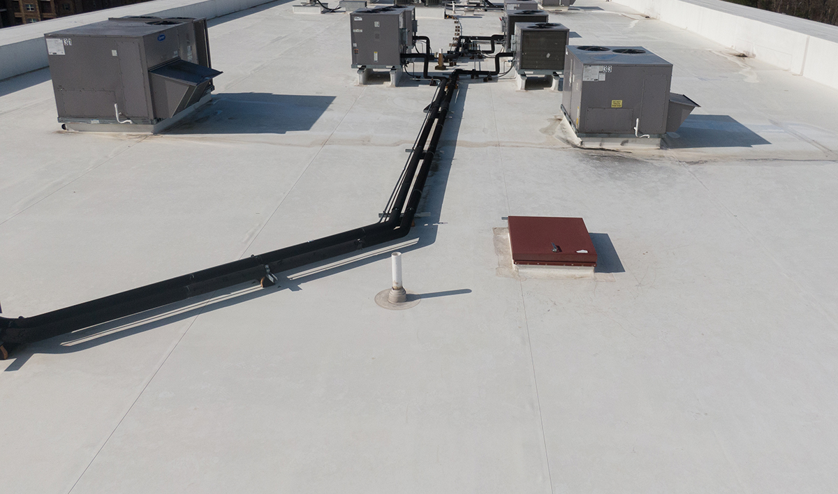 Drone Photos Of TPO Commercial & Residential Roofing